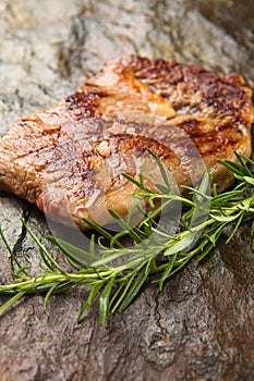 Fresh steak grilled with herbs