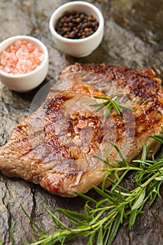 Fresh steak grilled with herbs