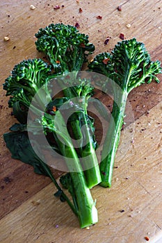 Fresh steamed broccolini