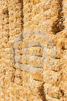 Fresh straw hay bales background