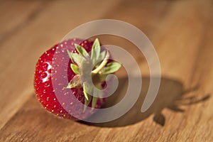 Fresh strawberrie on wooden table