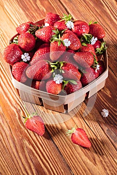 Fresh strawberries in a basket