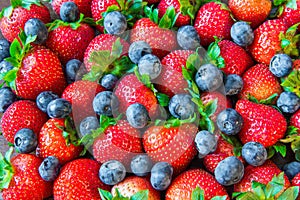 Fresh strawberries Blueberries photo