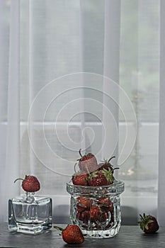 Fresh strawberries in a bowl.