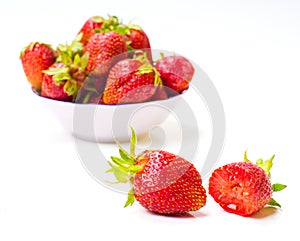 Fresh strawberries isolated