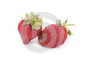 Fresh strawberries isolated on white background