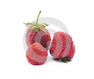 Fresh strawberries isolated on white background