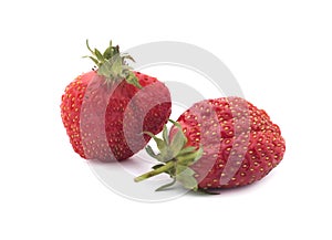 Fresh strawberries isolated on white background