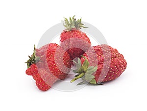 Fresh strawberries isolated on white background