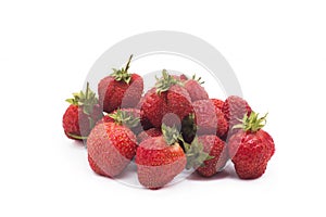 Fresh strawberries isolated on white background