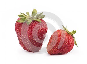 Fresh strawberries isolated on white background