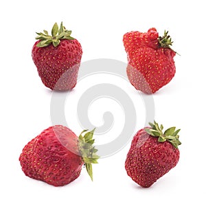 Fresh strawberries isolated on white background