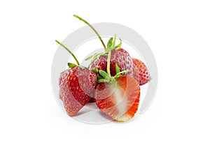 Fresh strawberries isolated on a white background