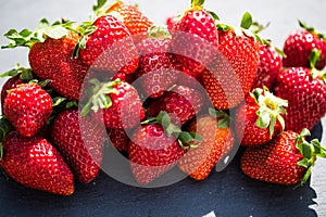 Fresh strawberries, macro shot