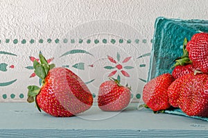 Fresh Strawberries On Shelf