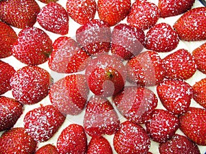 Fresh strawberries on top of cake