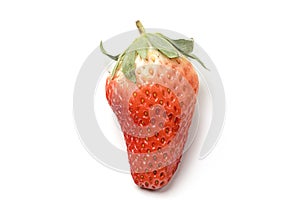 Fresh strawberries are on the white background