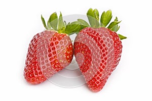 Fresh strawberries on white background