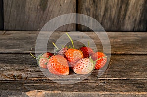 Fresh Strawberries on wooden table