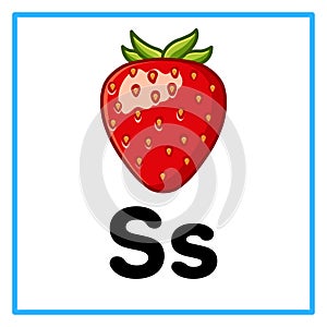 fresh strawberry alfabet s illustration photo