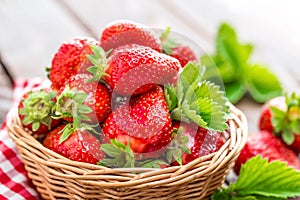 Fresh strawberry in basket