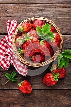 Fresh strawberry in basket