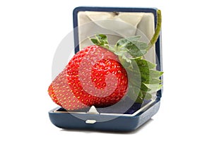 Fresh strawberry in a box