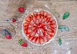 Fresh strawberry cheesecake