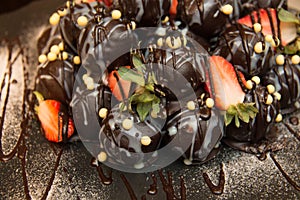 Fresh strawberry dipping chocolate