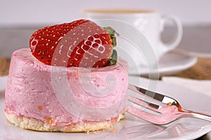 Fresh strawberry fancy cake