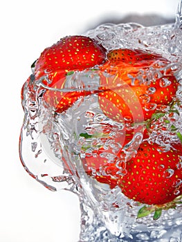 Fresh strawberry in glass