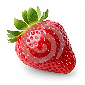 Fresh strawberry isolated white background AI generated