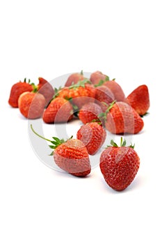 Fresh strawberry isolated on white background, sweet and juicy