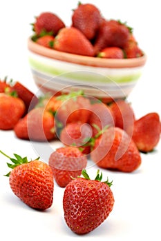 Fresh strawberry isolated on white background, sweet and juicy