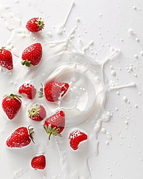 Fresh Strawberry Milk Splash: Delicious Culinary Delight