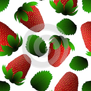 Fresh strawberry seamless pattern