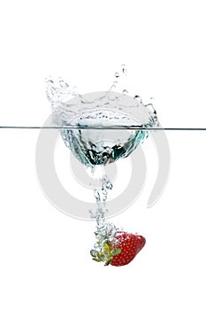 Fresh strawberry water splash