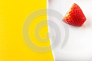 Fresh strawberry in a dish.