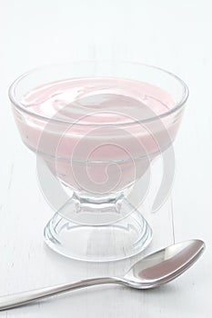 Fresh strawberry yogurt