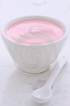 Fresh strawberry yogurt