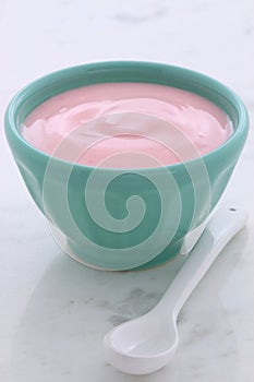 Fresh strawberry yogurt