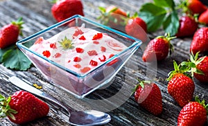 Fresh strawberry yogurt