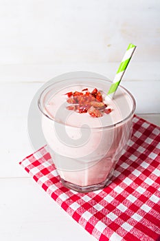 Fresh strawberry yogurt smoothie