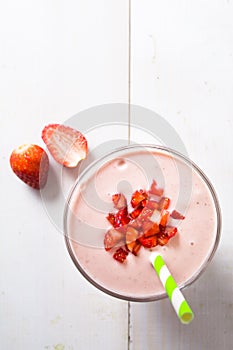 Fresh strawberry yogurt smoothie