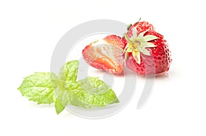 Fresh strawberrys with mint