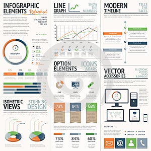 Fresh and stylish orange and green vector infograp