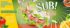 Fresh submarine sandwich ads