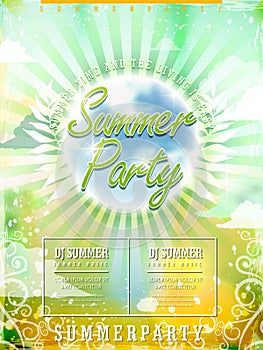 Fresh summer beach party poster design