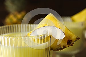 Fresh summer cocktail - Pina colada, fresh summer drink concept