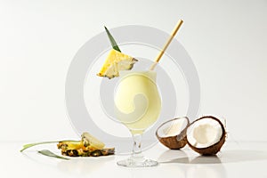 Fresh summer cocktail - Pina colada, fresh summer drink concept